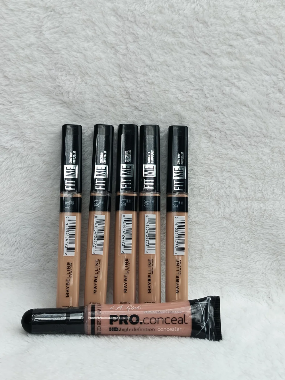 Fit Me Lot of 6 Concealer Set - (5) #020 Sand & (1) L.A. Girl PRO. Conceal