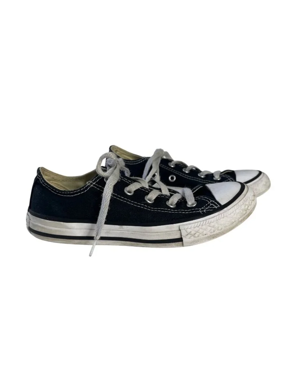 Converse All‎ Star Low Top Sneakers Shoes Kids Size 1 Blue Canvas Lace-Up