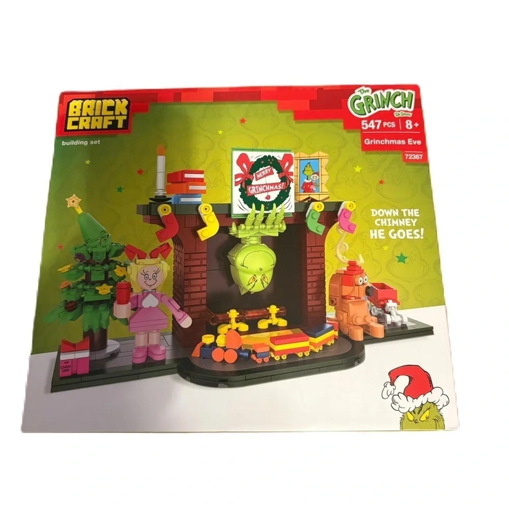 Brickcraft Grinch Grinchmas Eve Fireplace Building Kit 547-Piece NEW Christmas