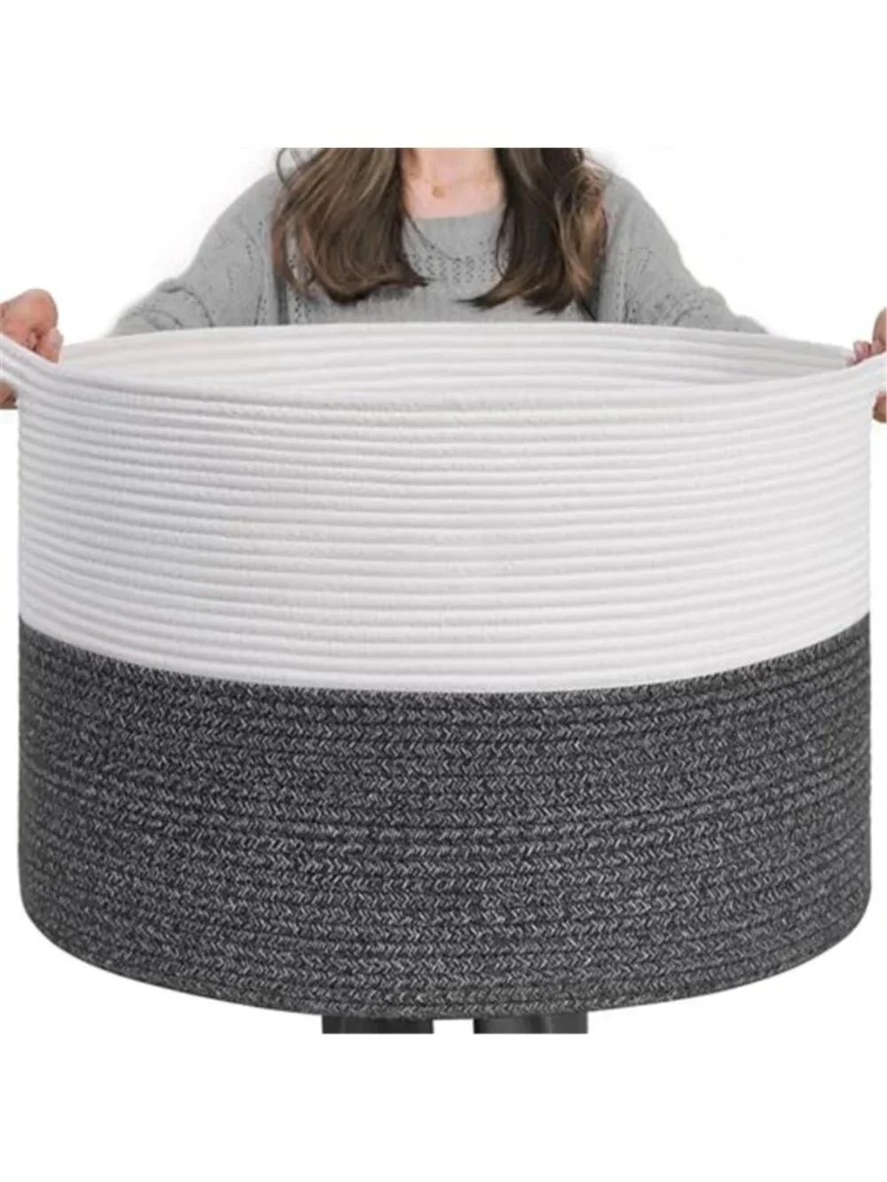 New XXXLarge Woven Rope Blanket Basket Living Room, 90L