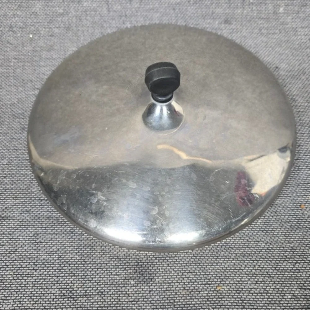 Stainless Steel Pot Pan Replacement Lid 10‎ Inch Diameter Domed with Black Knob