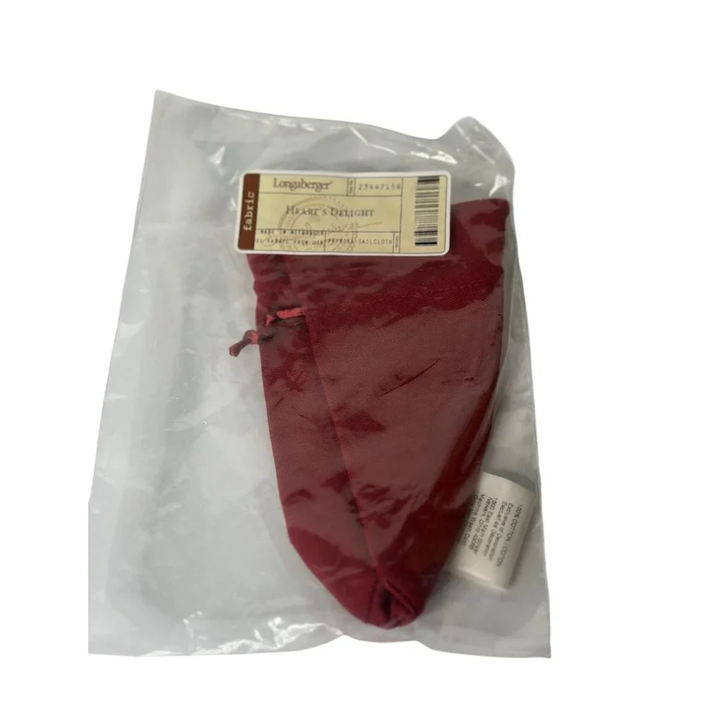 Longaberger Hearts Delight Paprika‎ Red Sailcloth Basket Liner #23447158 NEW