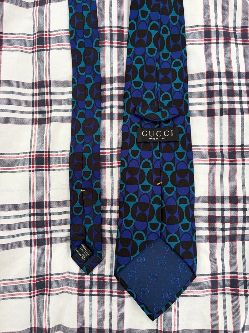 Gucci Silk Horsebit Tie Blue