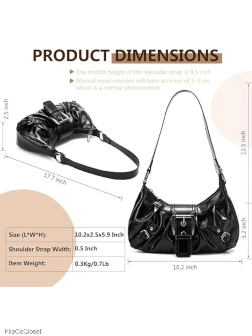 Faux Leather Y2K Hobo Shoulder Bag Top Handle Punk Purse Clutch for Women
