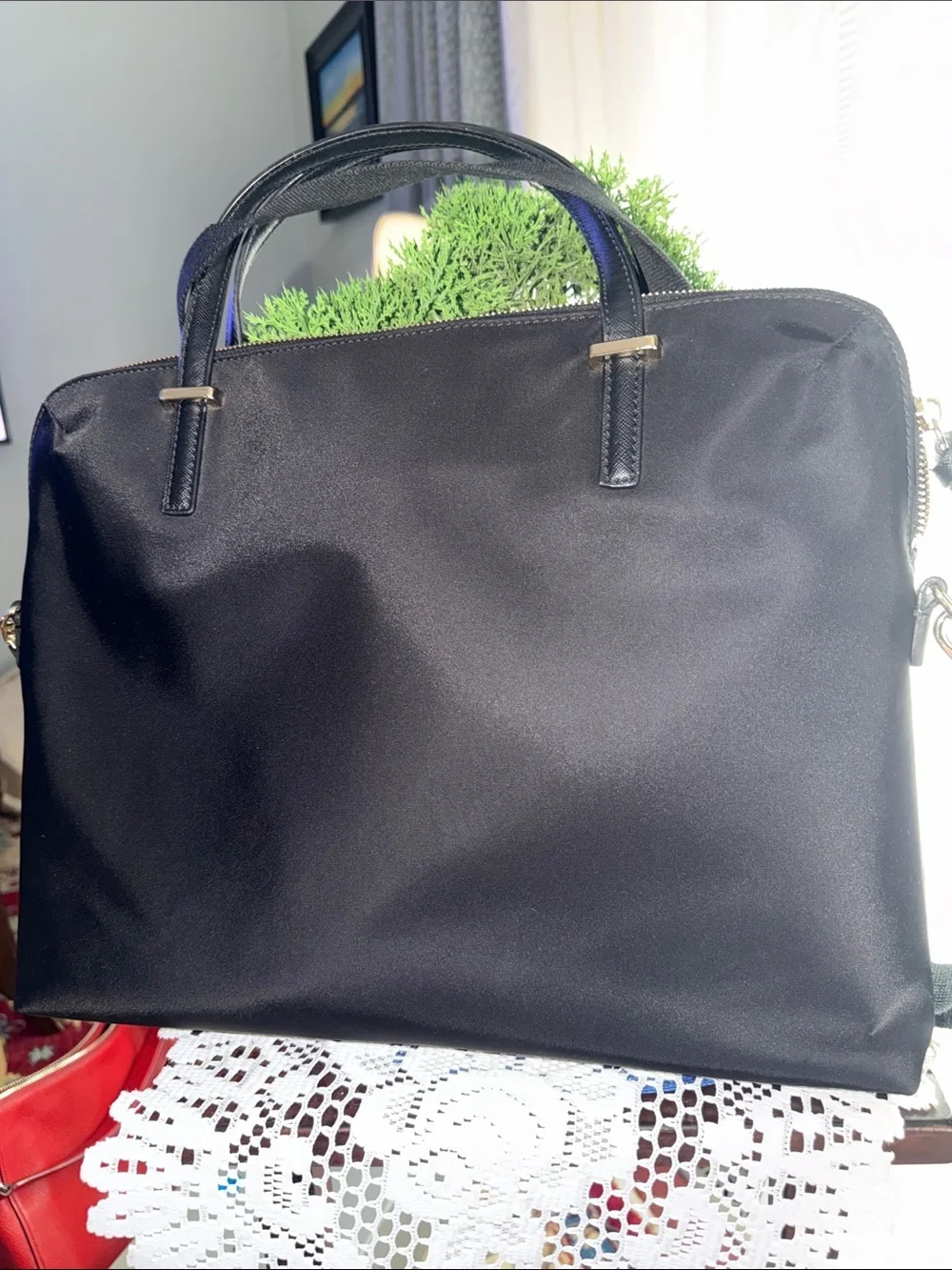 kate spade Black Nylon Laptop Tote with Detachable Strap