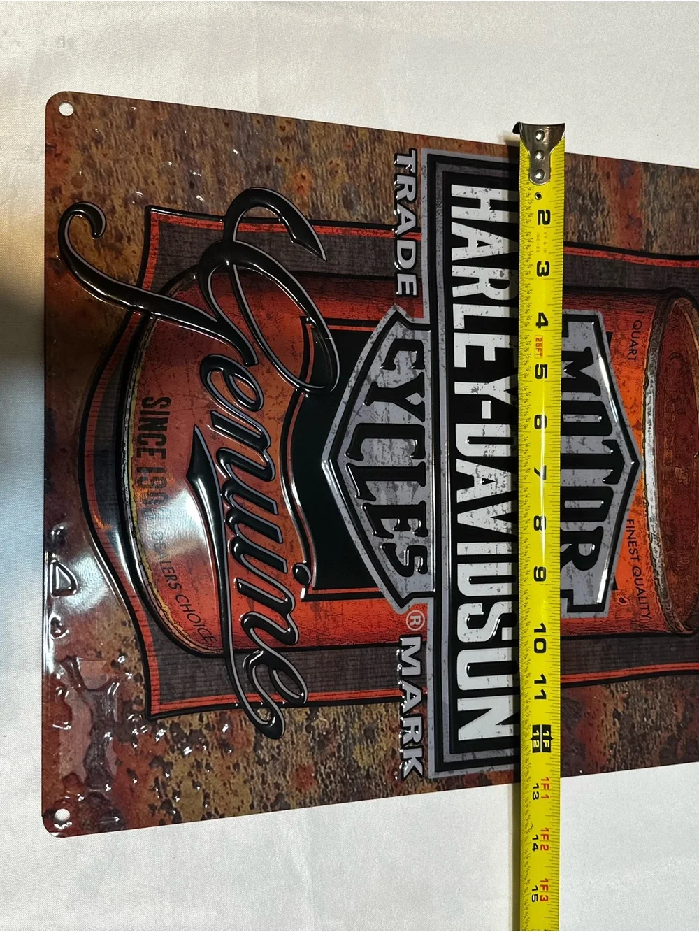 Harley-Davidson Orange and Black Genuine Metal Wall Plaque