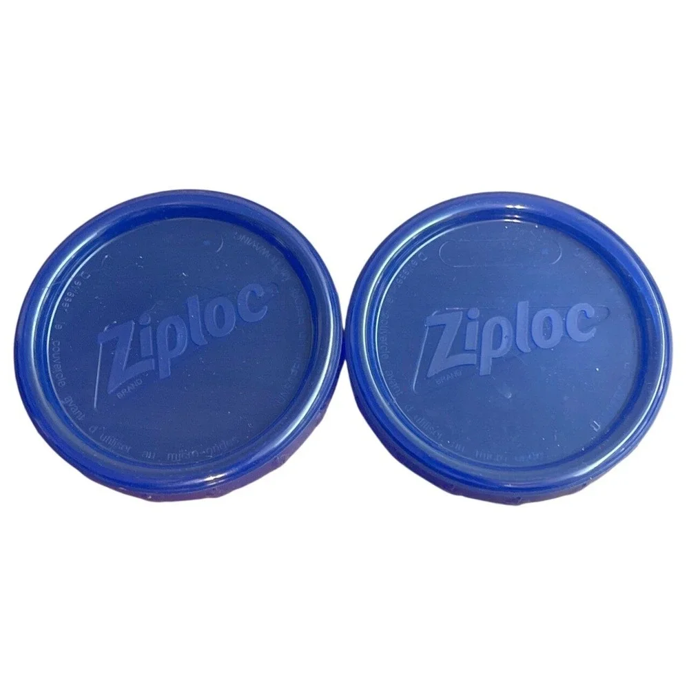 2 Ziploc Twist 'n Loc Universal Size Round‎ Lids Replacements