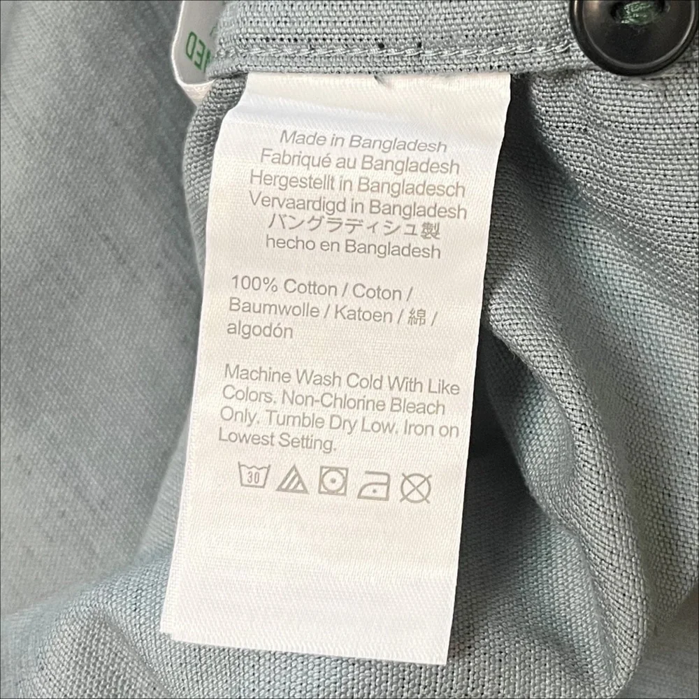 J. Crew Garment Dyed Corduroy Workshirt Large blue green plaid shirt shacket‎