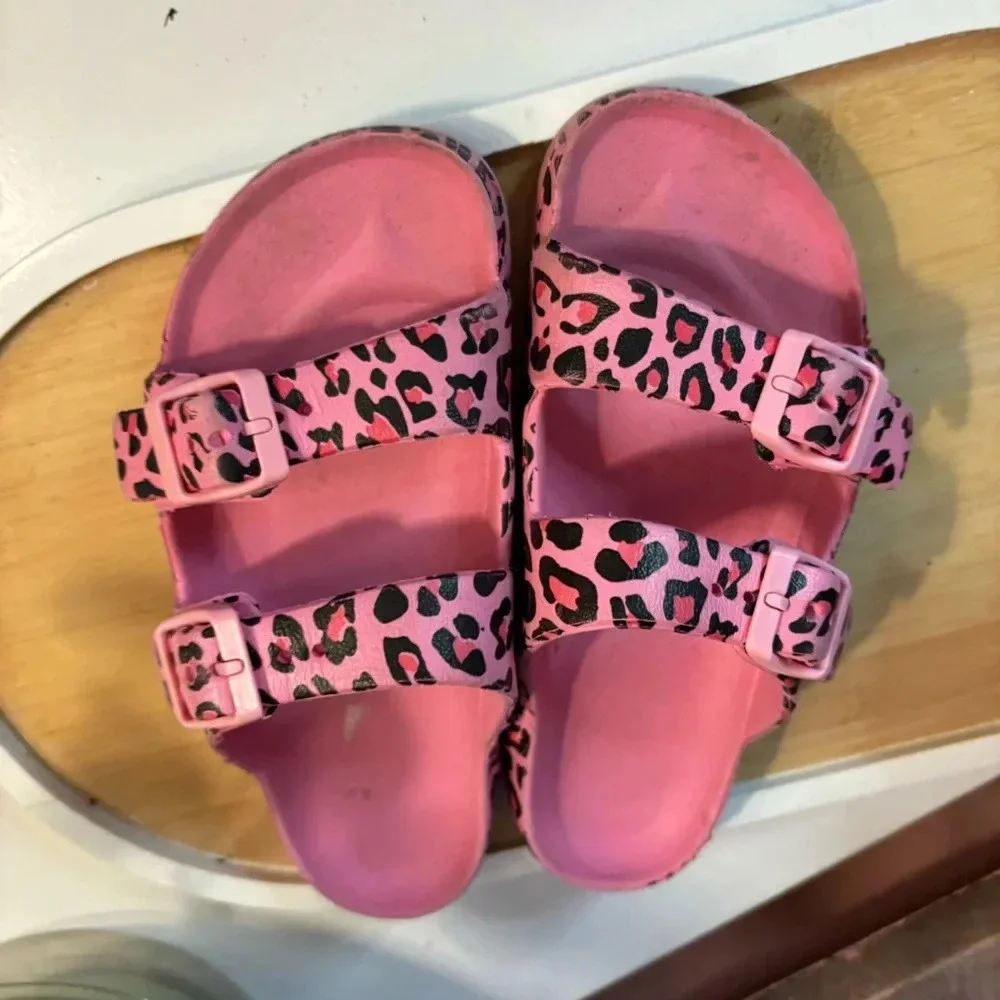 Big Girls Sandals 13-1 pink leopard