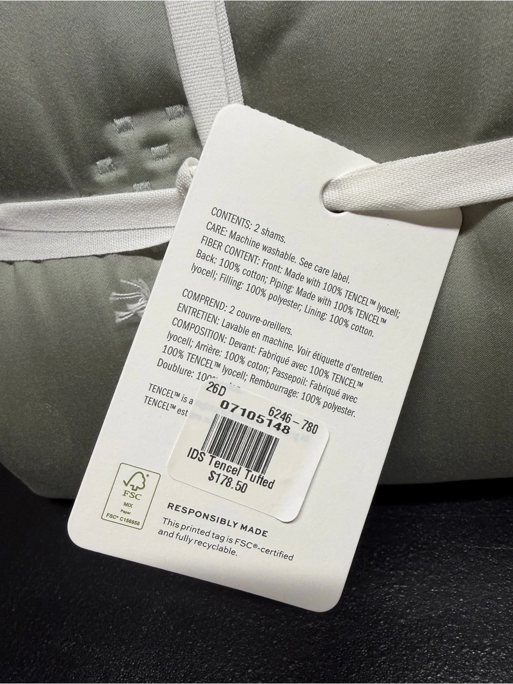 Pottery Barn dyed satin