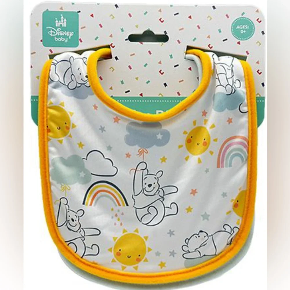 NWT Disney Baby Winnie The Pooh Piglet Infant Bibs 2 Pack Set Ages 0+