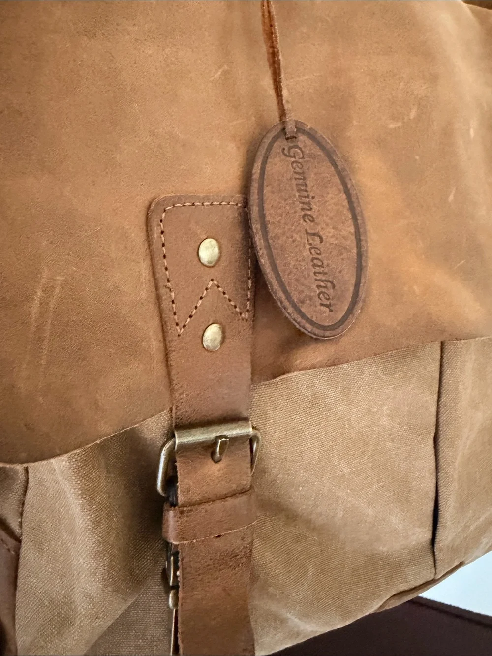 Wilsons Leather Vintage Canvas Laptop Messenger Bag Briefcase Satchel Brown