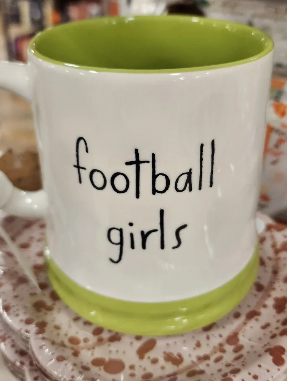 Rae Dunn Peanuts White Ceramic Mug with Lime Interior - 