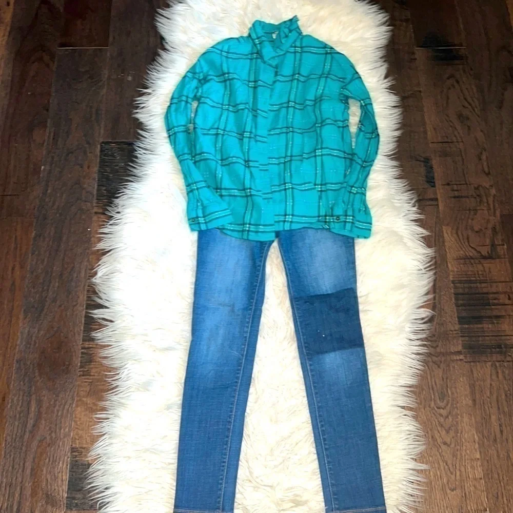 Stylish Flannel with Jeggings Set