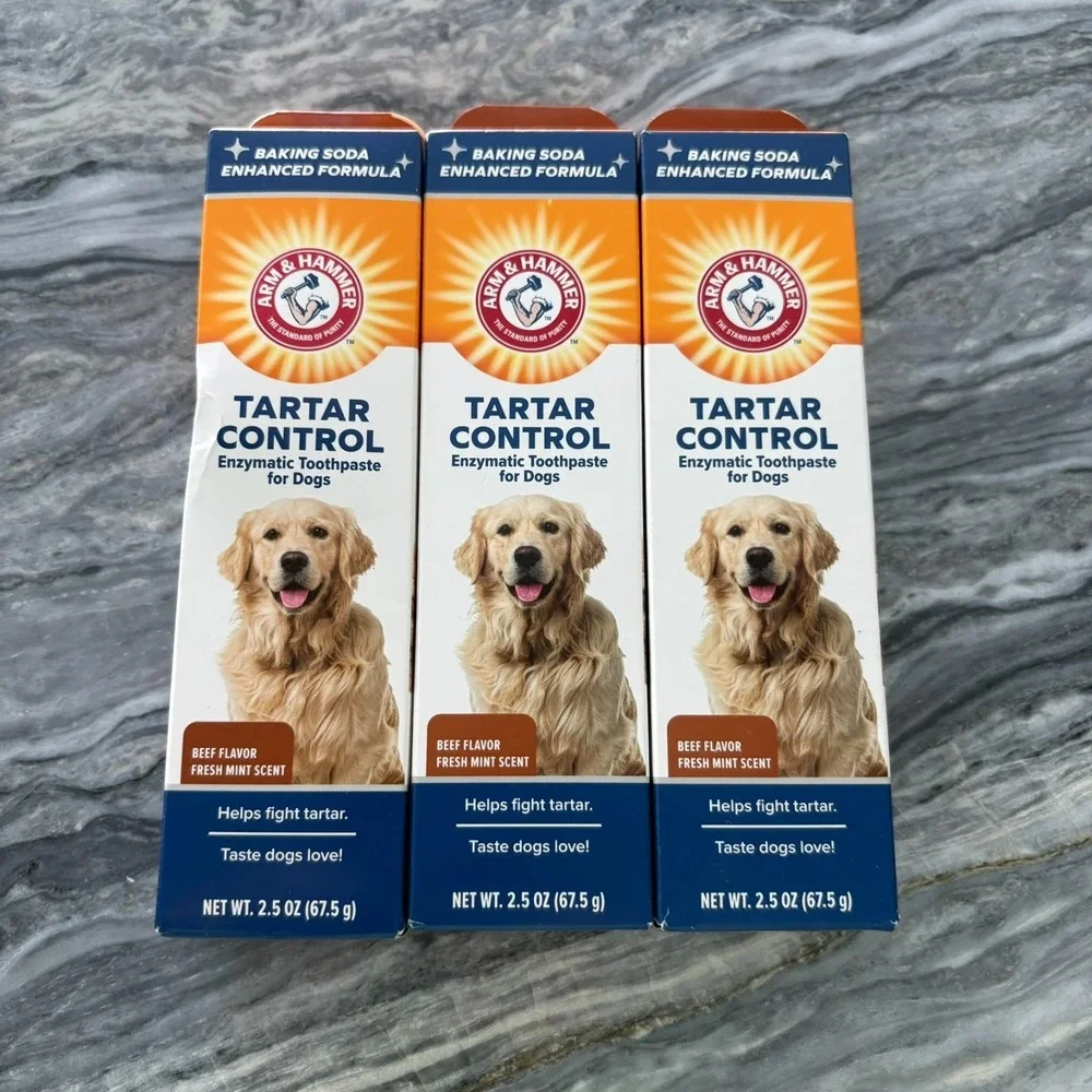 NEW Arm‎ & Hammer Tartar Control Enzymatic Toothpaste For Dogs 2.5 Oz Pack Of 3