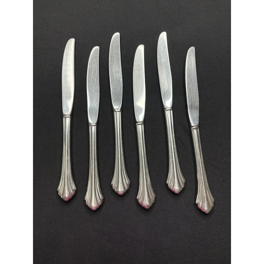 5 ONEIDA BANCROFT DINNER KNIVES STAINLESS FLATWARE‎ GLOSSY RETIRED 9