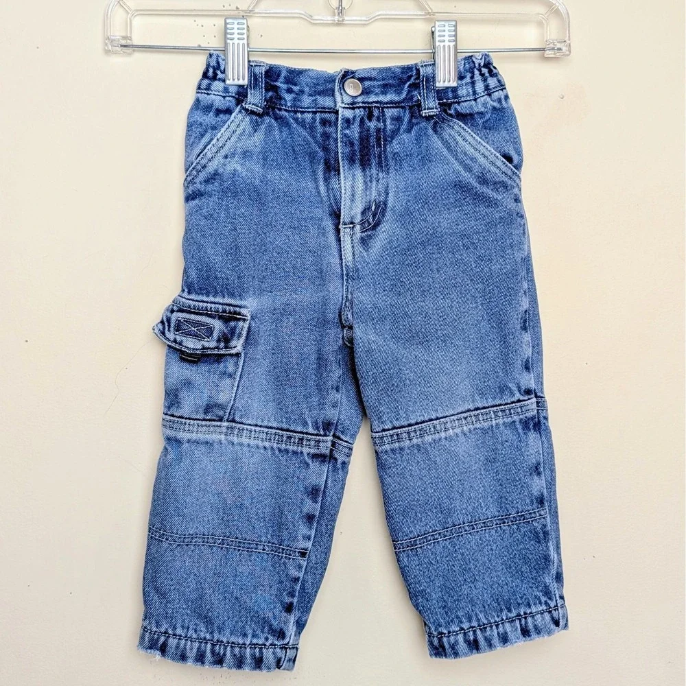Vintage Gymboree‎ Cargo Lined Denim Carpenter Jeans Y2K Infant Size 12-18 Months