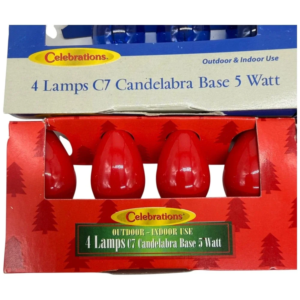 Celebrations C7 Christmas Light Bulbs 5W Candelabra Base Multi Color 21ct Unused