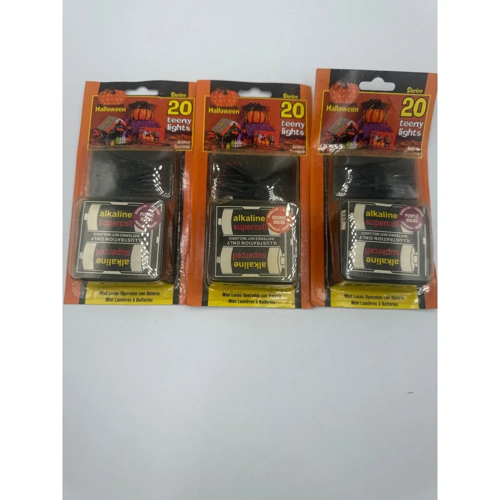 Darico Halloween Teeny Lights 20 Count Battery Operated Purple Orange 3‎ Pack