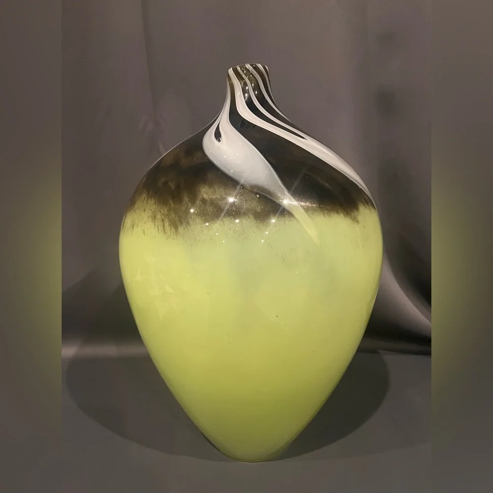 Pier 1 Imports‎ Green Brown Glass Swirl Large Vase