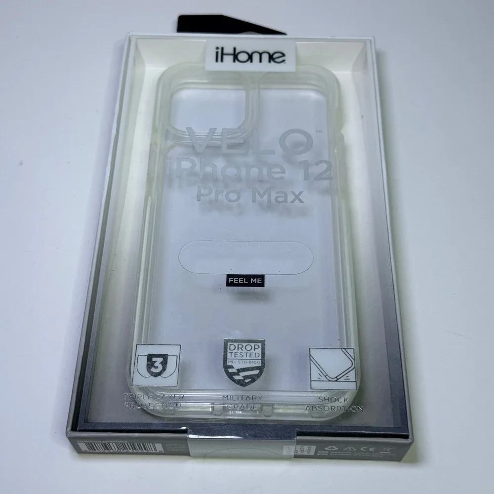 iHome VELO iPhone 12 Pro‎ Max Case Clear Slim Military Grade Drop Tested New