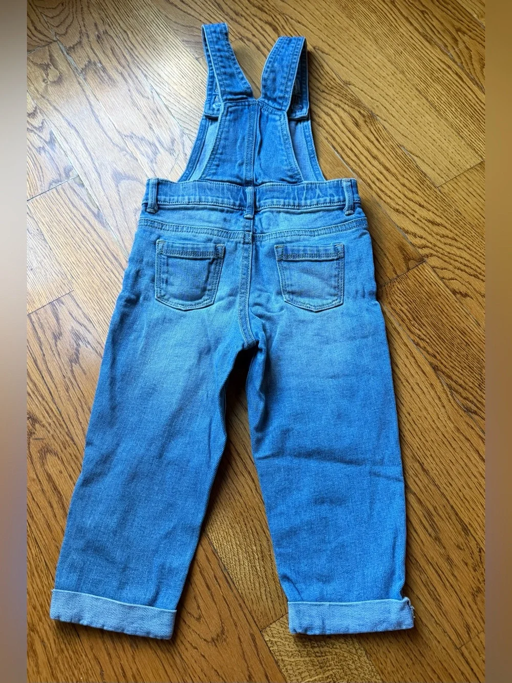 Old Navy Toddler Girls Denim Overalls Cuffed Crop Distressed Size 3T