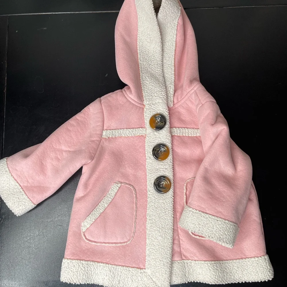 Old Navy Pink Hooded Kids Coat 6-12mo