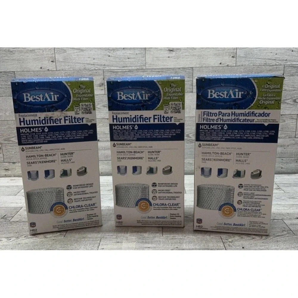 LOT Of (3) Best Air Humidifier‎ Replacement Filter H62 Holmes- Brand new