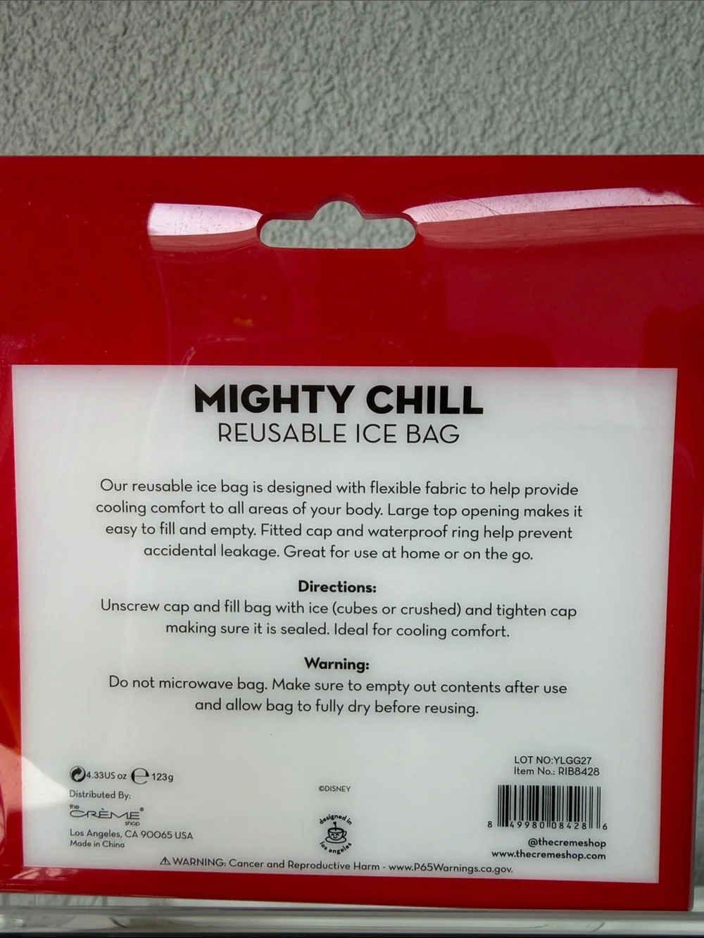 Disney reusable ice