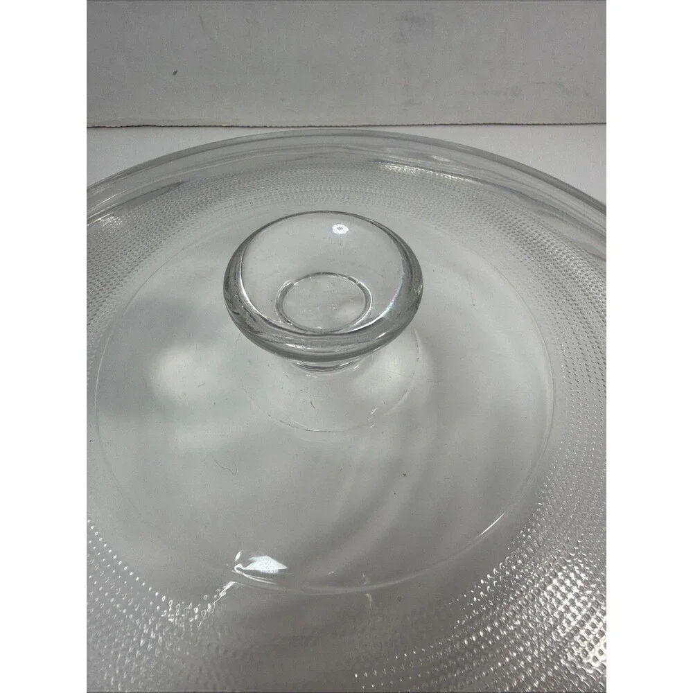 Vintage Round Clear Glass Replacement Lid Cover 9.5