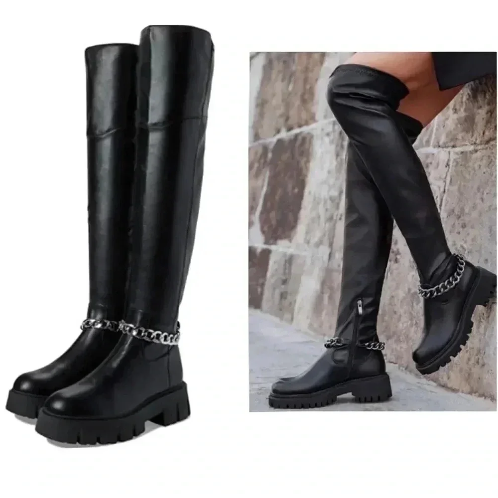 NWOT GBG Los Angeles Coen Knee High Platform Boots