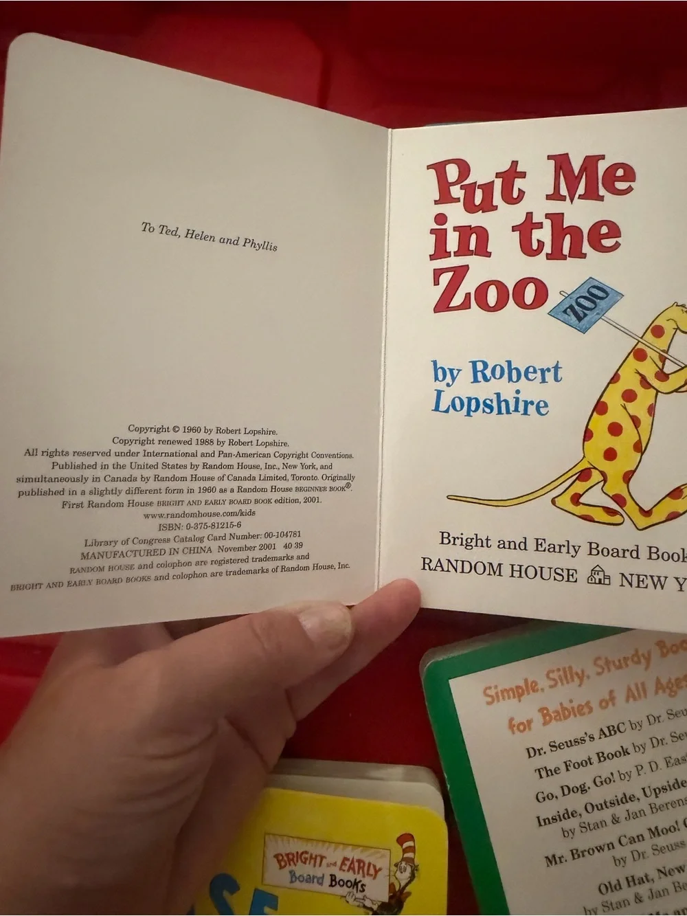 Dr. Seuss Bright and Early Board Books Set of 4 Toddler Books