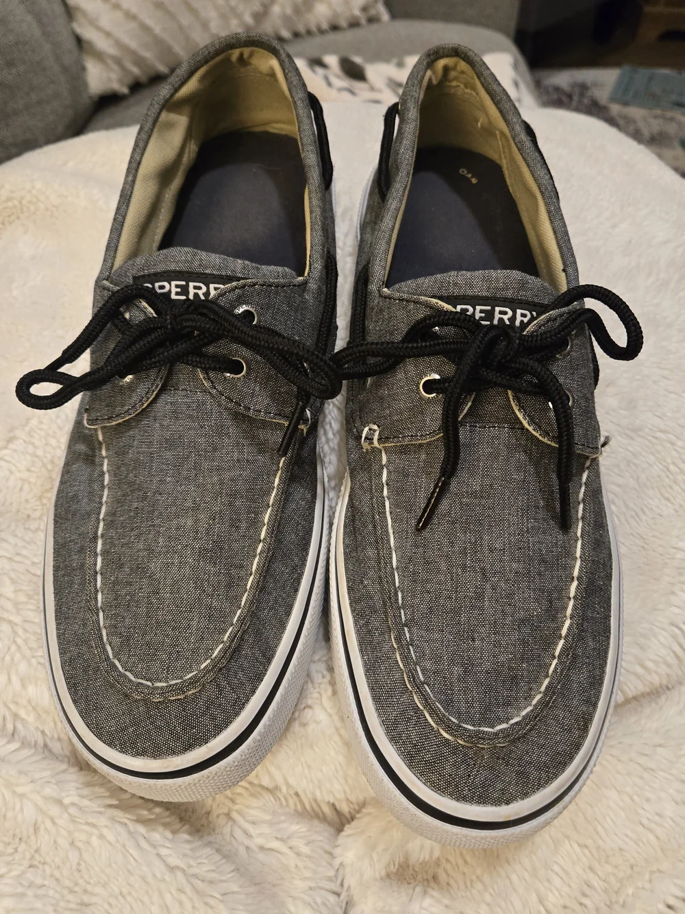 Sperry Men's Grey Canvas Boat Shoes - Classic Lace-Up
