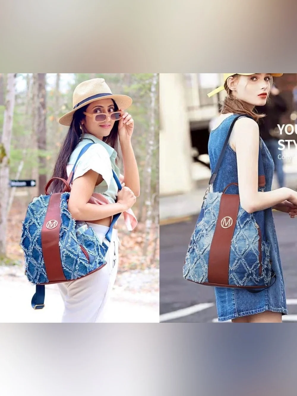 Marco by MKP collection denim backpack/shoulder bag
