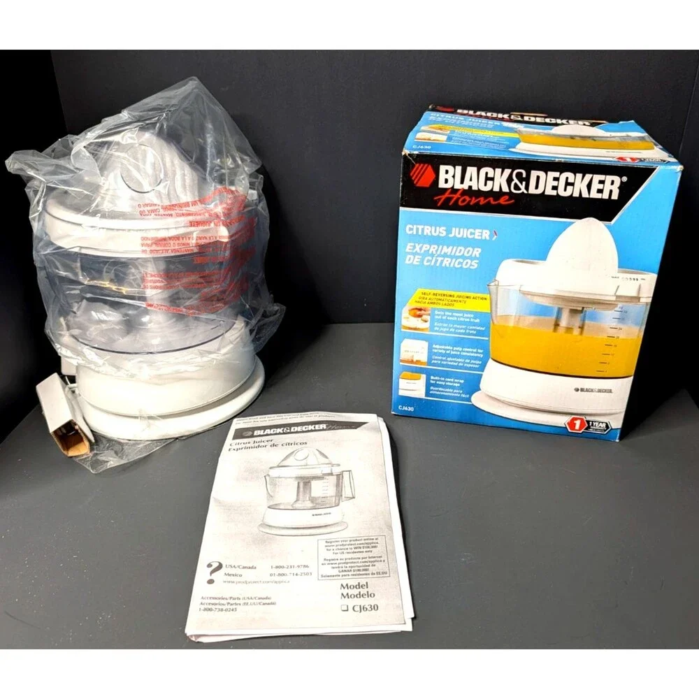 Black+Decker‎ CJ630 Citrus Juicer Electric 32oz White Open Box New Unused w/Box