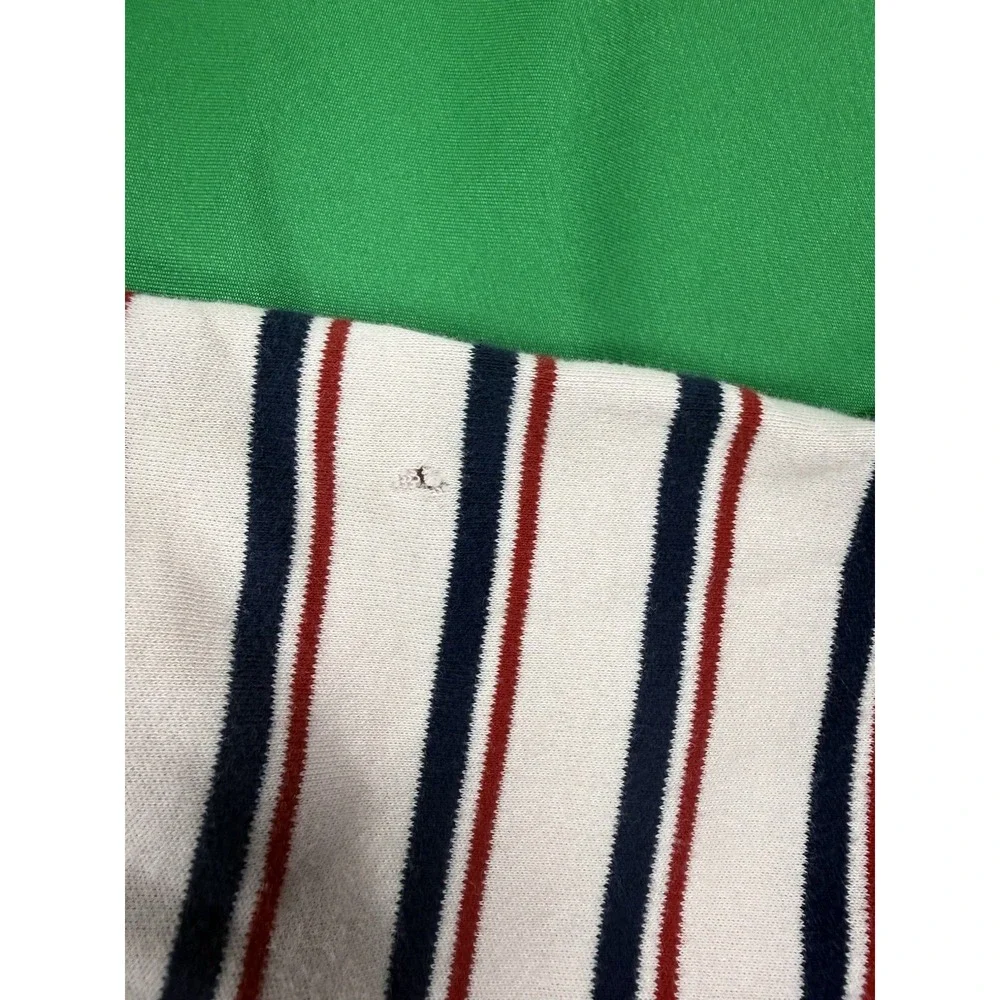 Polo Ralph‎ Lauren Mens Medium Striped Polo Shirt White Red Blue Cotton Classic