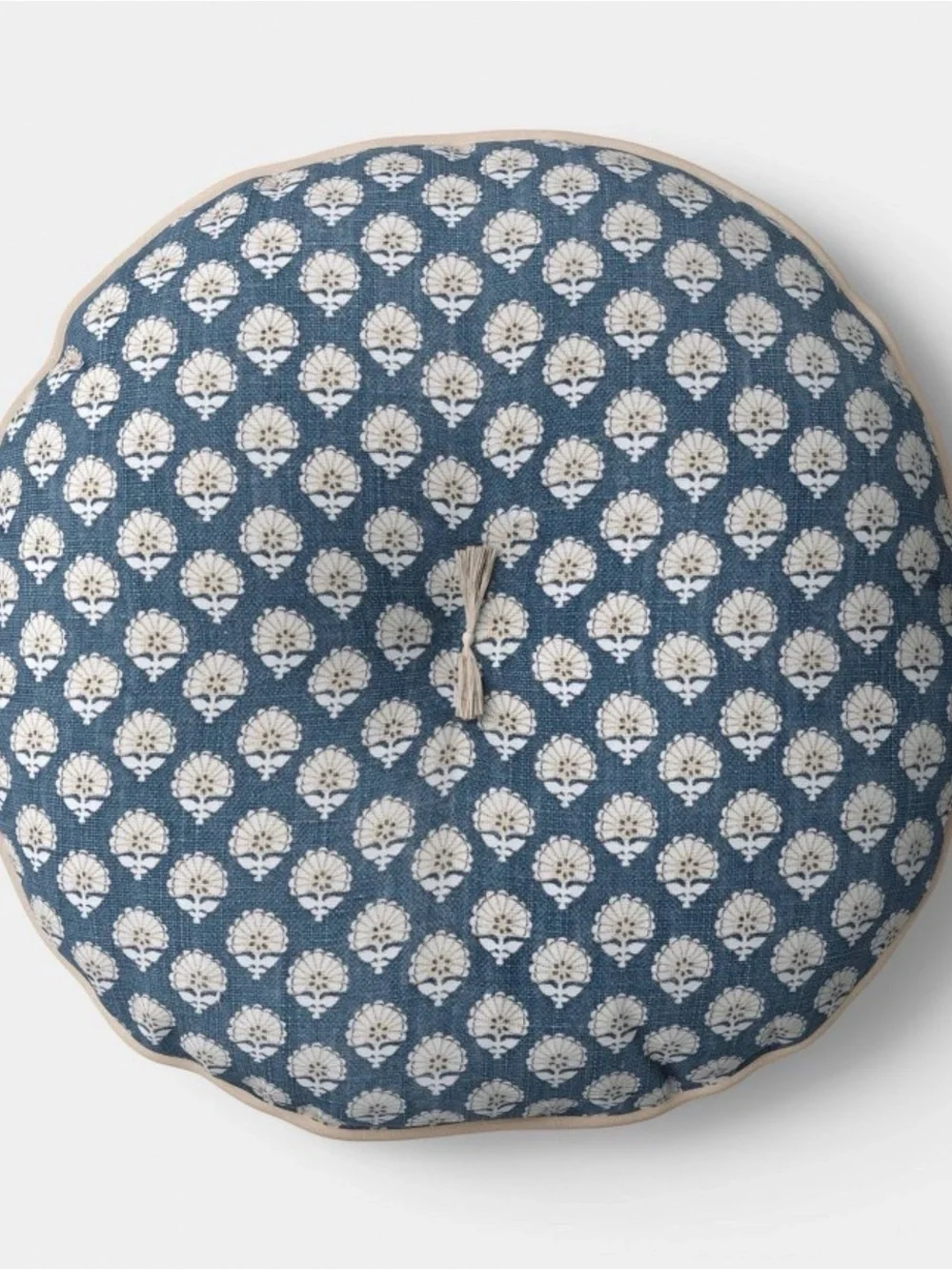 Round Block Print Pillow Blue/Neutral - Threshold™