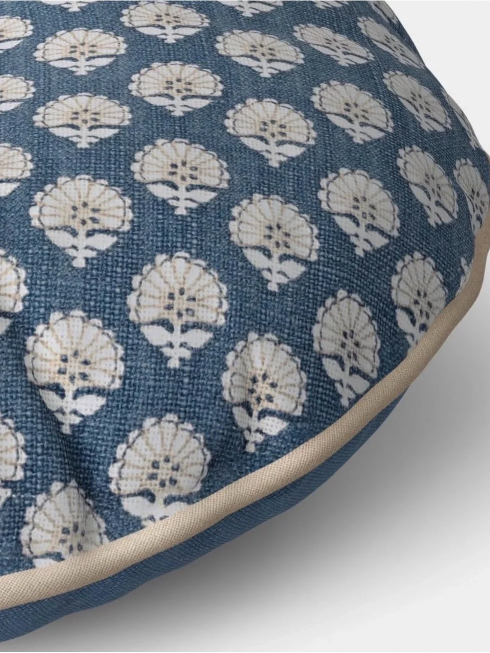 Round Block Print Pillow Blue/Neutral - Threshold™