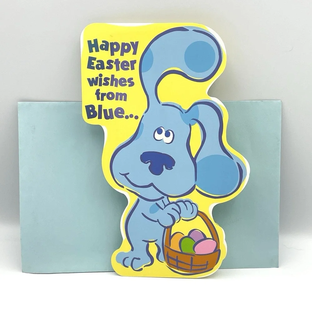 Vintage 2003 Blue's Clues Easter Greeting Card American‎ Greetings Nickelodeon
