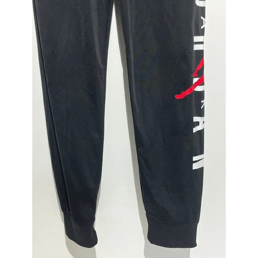 Jordan Jumpman Air Tapered Sweatpants Black Red Logo Mens Joggers 35in Length