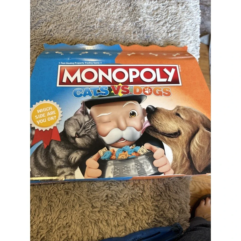 Hasbro Monopoly Cats vs Dogs Board Game Kids Adults Blue Orange Good‎ E5793