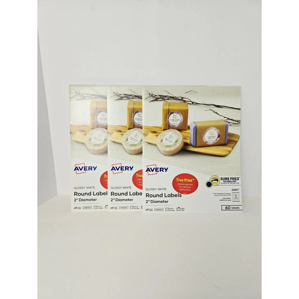 Avery True Print Glossy White Round Labels 2
