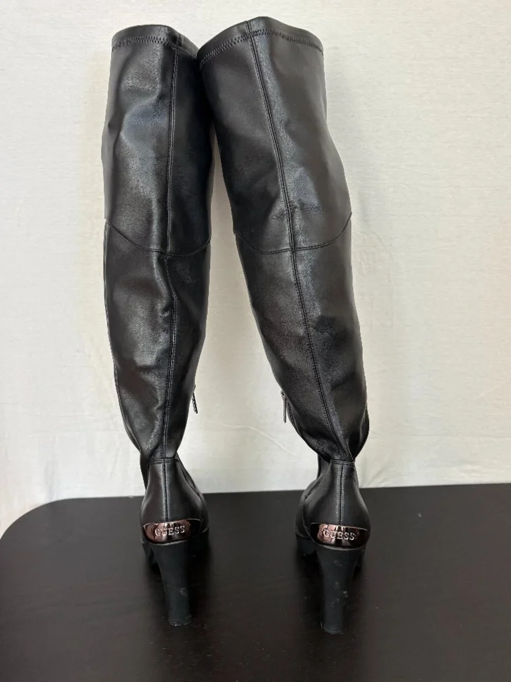 GUESS Black Over the Knee Platform High Heel Boots Size 8M
