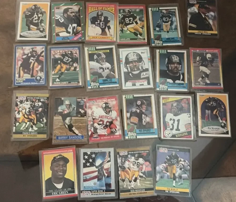 LOT 1980s 90s Cards Topps Rookie Shell Lipps Woodson Harris Noll Green STEELERS