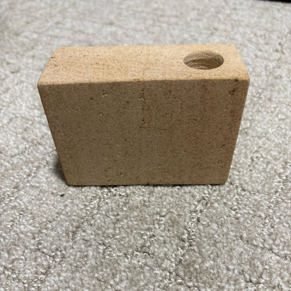 Indaba Cubic Candle Holder Sandstone 4x3x2”