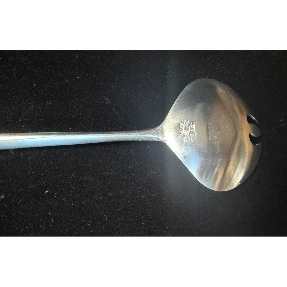 Epic Forged Stainless Japan Salad Serving Fork‎ Mid Century Modern Wood Handle