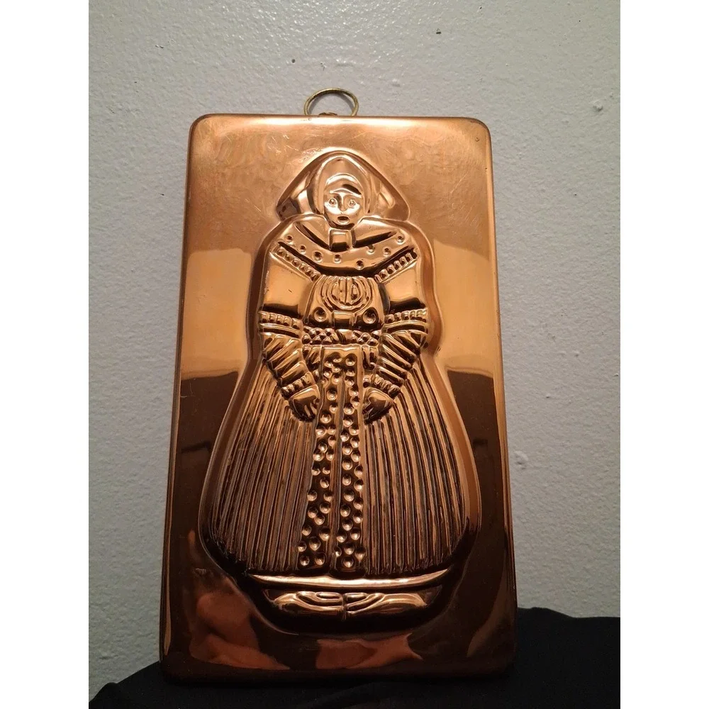 Vintage Copper Tone Lady Dress Wall Hanging (PRE- OWNED)Mold Retro Kitchen Decor