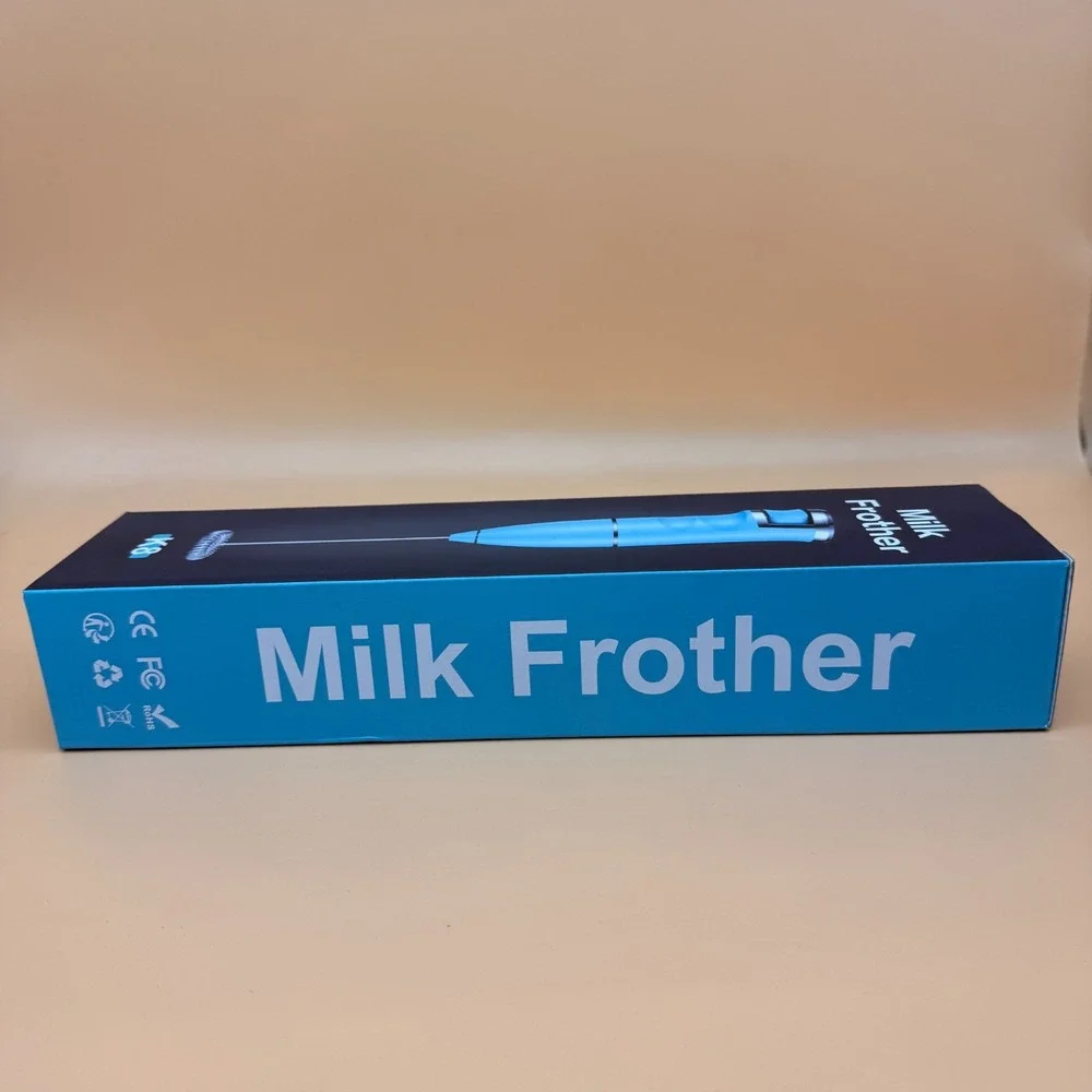 Vewaci K8 Milk Frother Handheld Blue USB-C Rechargeable Electric Milk Foamer for