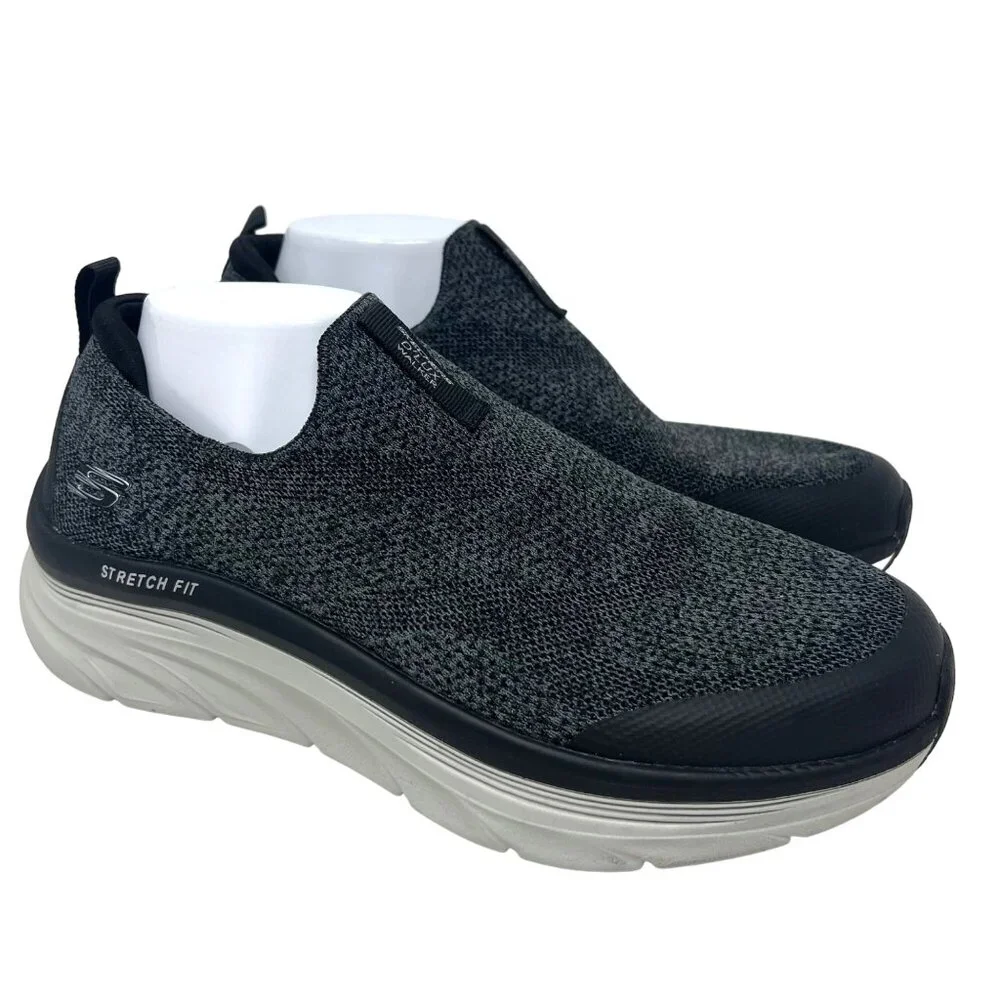 Skechers D'Lux Mens Mesh Gray Extra Wide Sneaker 232163WW Slip On‎ Size 9.5WW