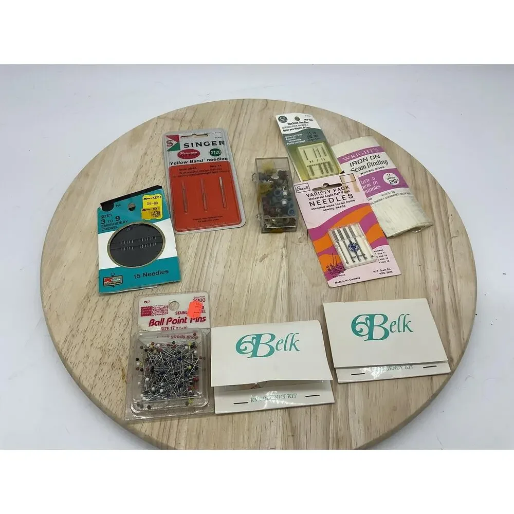 Vintage Mixed Brands Hem Tape Sewing Notions Lot Wrights Needles Pins‎ Bell
